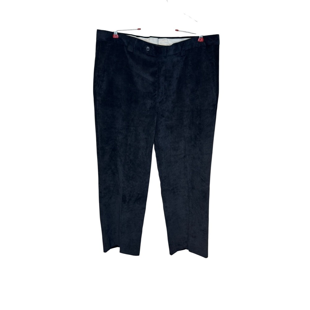 Berle Men Pants Corduroy Straight Leg Flat Front Hi-Rise Cotton Navy Size‎ 38X27